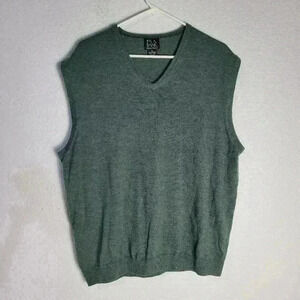 Jos A Bank XL Green Morino Wool Vest